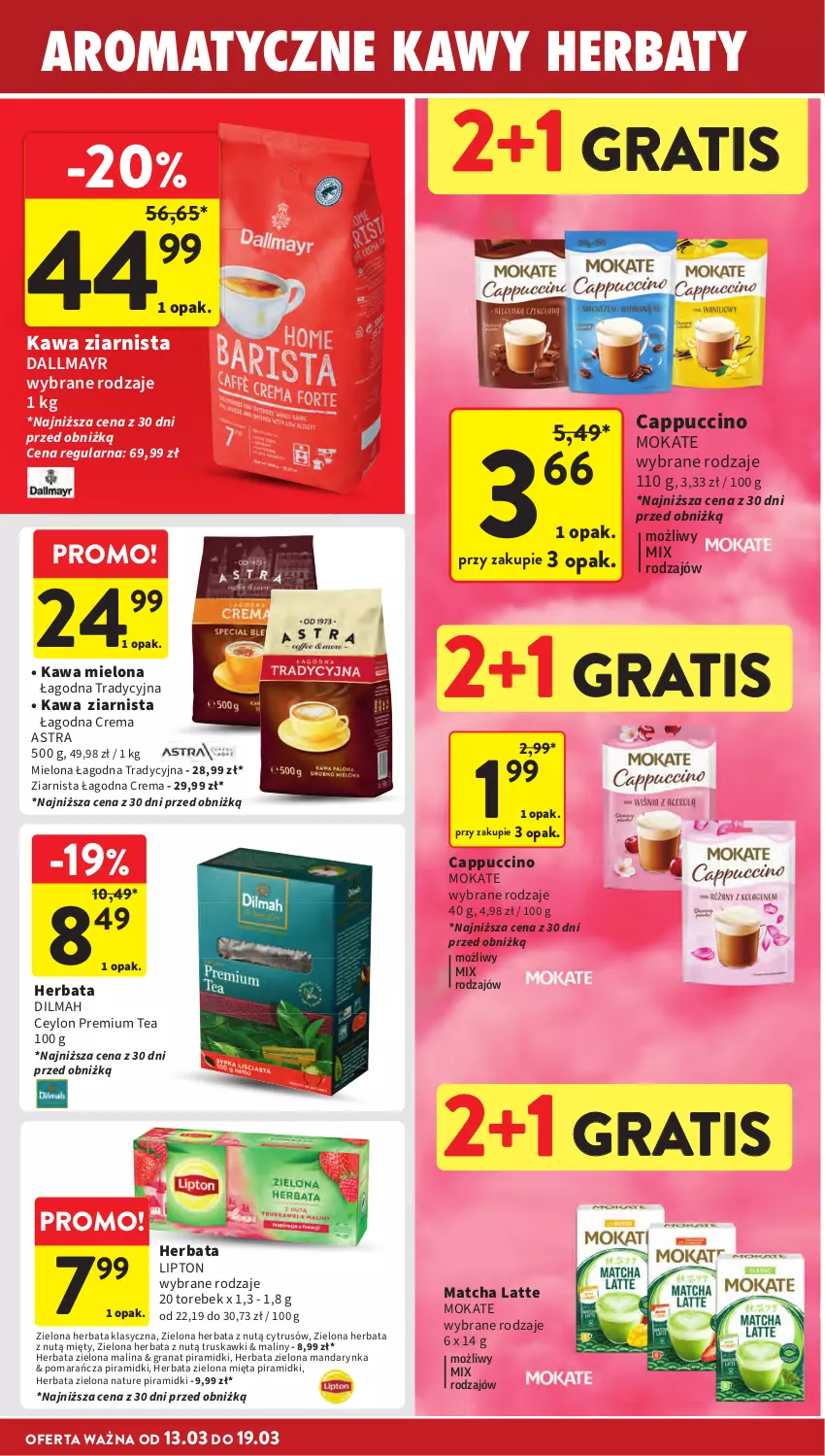 Gazetka promocyjna Intermarche - Gazetka promocyjna - ważna 13.03 do 19.03.2025 - strona 24 - produkty: Cappuccino, Dallmayr, Dilmah, Gra, Granat, Herbata, Kawa, Kawa mielona, Kawa ziarnista, Lipton, Maliny, Mięta, Truskawki