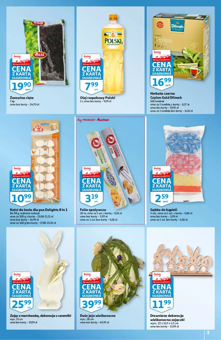 Gazetka promocyjna Auchan - Skarbonka #14 - ważna 07.04 do 16.04.2022 - strona 3 - produkty: Dilmah, Herbata, Herbata czarna, Olej, Olej rzepakowy