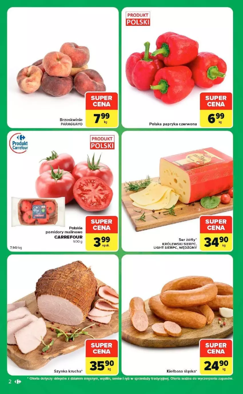 Gazetka promocyjna Carrefour - Gazetka Express w SUMIE ekspresowe zakupy - ważna 08.09 do 14.09.2026 - strona 2 - produkty: Brzoskwinie, Kiełbasa, Papryka, Papryka czerwona, Ser, Szynka