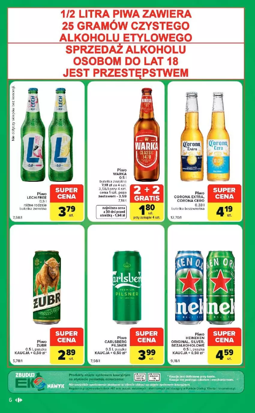 Gazetka promocyjna Carrefour - Gazetka Express w SUMIE ekspresowe zakupy - ważna 08.09 do 14.09.2026 - strona 6 - produkty: Carlsberg, Corona Extra, Gin, Heineken, Piwo, Warka