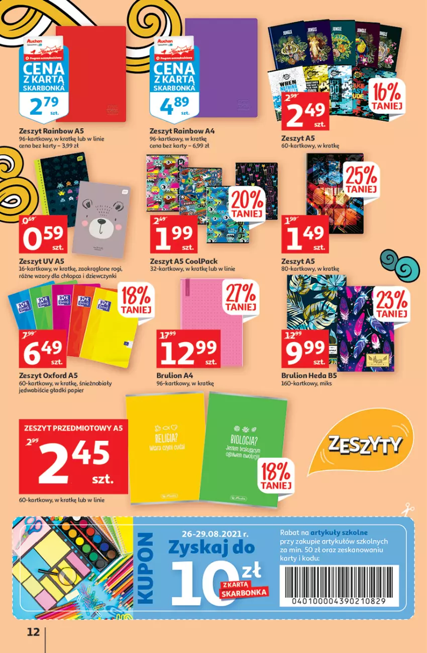 Gazetka promocyjna Auchan - Rysują się kolorowe sny Hipermarkety - ważna 19.08 do 25.08.2021 - strona 12 - produkty: Lion, Papier