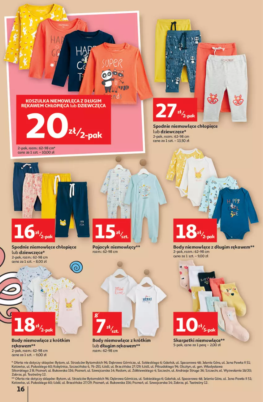 Gazetka promocyjna Auchan - Rysują się kolorowe sny Hipermarkety - ważna 19.08 do 25.08.2021 - strona 16 - produkty: Acer, Body, Cars, Karp, Kosz, Koszulka, Pajac, Skarpetki, Spodnie