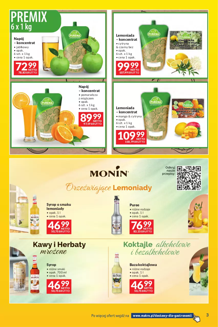 Gazetka promocyjna Makro - Dostawy dla gastronomii - ważna 01.07 do 31.07.2026 - strona 3 - produkty: Lemoniada, Mango, Napój, Pur, Syrop