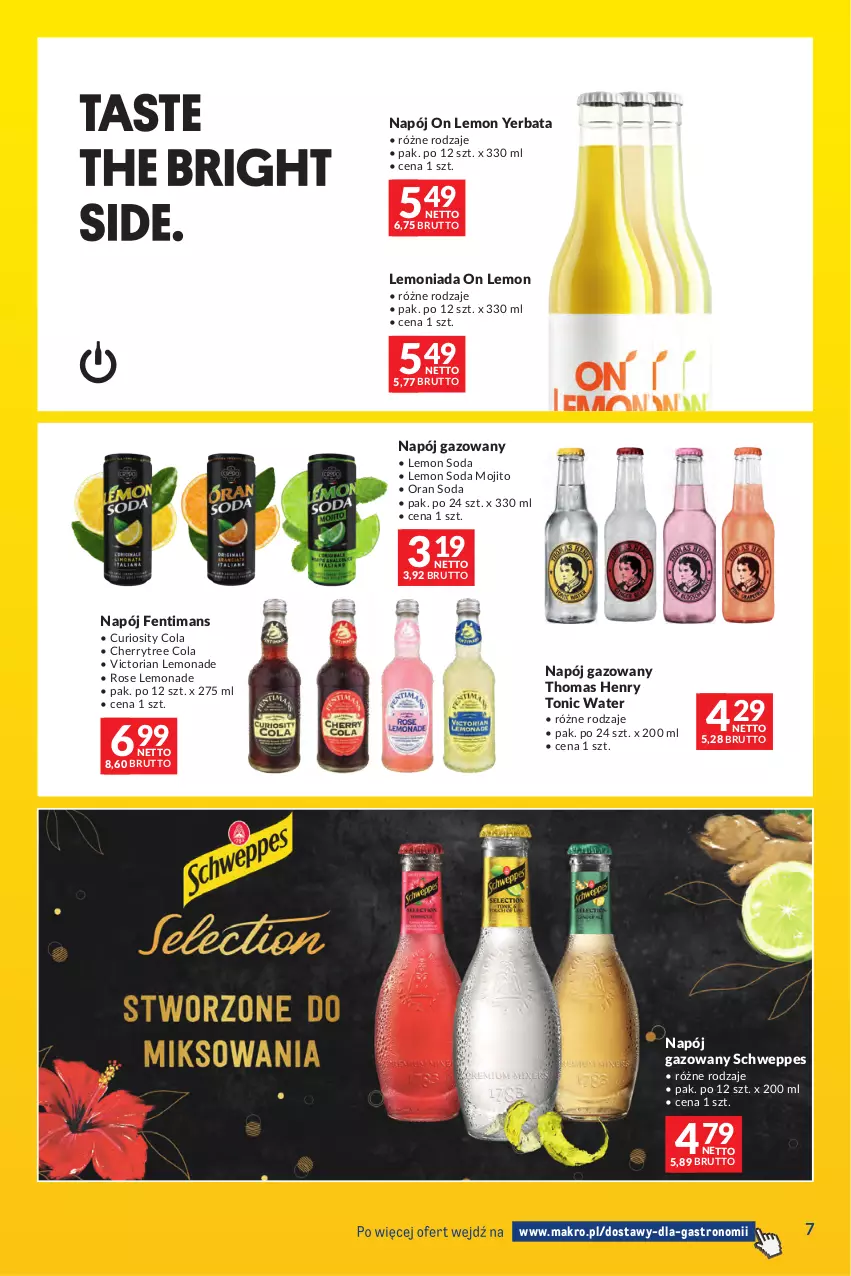 Gazetka promocyjna Makro - Dostawy dla gastronomii - ważna 01.07 do 31.07.2026 - strona 7 - produkty: Lemoniada, Napój, Napój gazowany, Schweppes