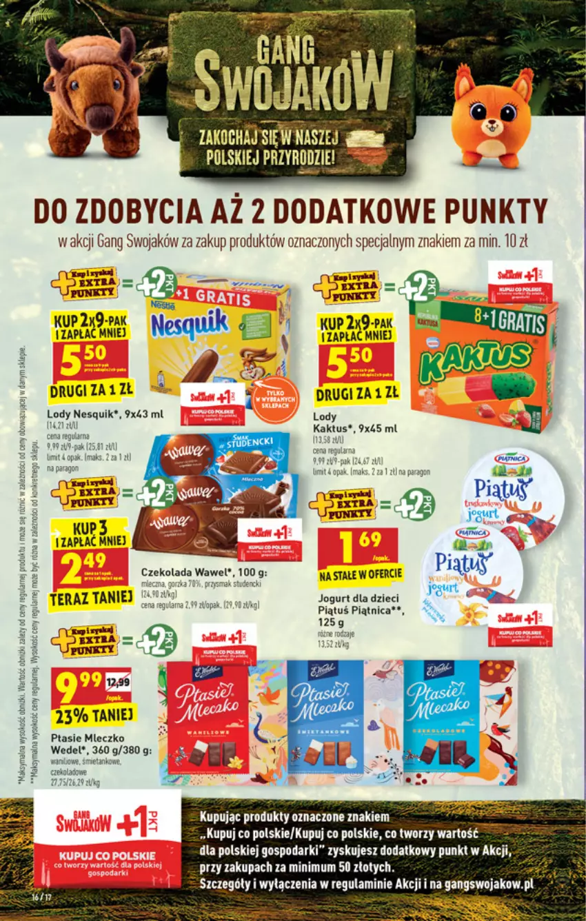 Gazetka promocyjna Biedronka - W tym tygodniu - ważna 30.08 do 04.09.2021 - strona 16 - produkty: Dzieci, Jogurt, Kaktus, Koc, Kret, Lody, Mleczko, Nesquik, Piątnica, Ptasie mleczko, Sok, Tera, Wawel