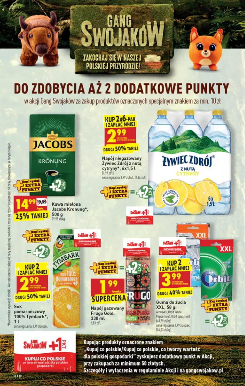 Gazetka promocyjna Biedronka - W tym tygodniu - ważna 30.08 do 04.09.2021 - strona 18 - produkty: Cytryny, Gala, Guma do żucia, Jacobs, Kawa, Kawa mielona, Napój, Napój gazowany, Sok, Sok pomarańczowy