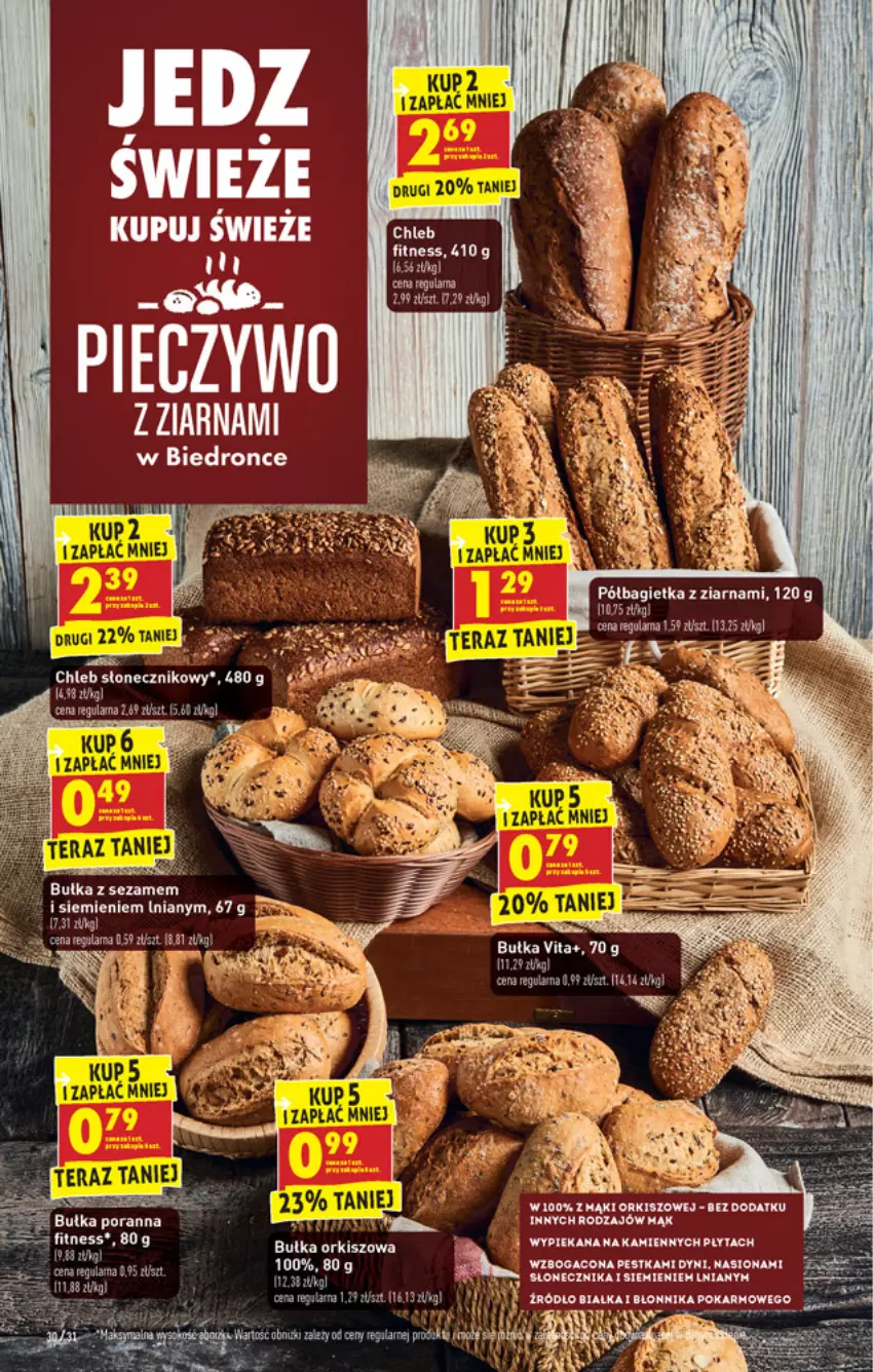 Gazetka promocyjna Biedronka - W tym tygodniu - ważna 30.08 do 04.09.2021 - strona 30 - produkty: Bagietka, Bułka, Chleb, Fa, Płyta, Półbagietka