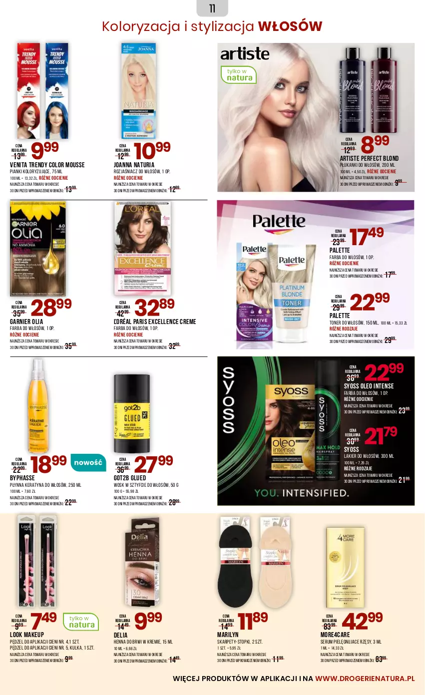 Gazetka promocyjna Drogerie Natura - Gazetka Drogerie Natura - ważna 05.06 do 22.06.2025 - strona 11 - produkty: Fa, Farba do włosów, Garnier, Got2b, Joanna, Karp, Lakier, Lakier do włosów, Marilyn, Oleo, Palette, Rum, Ser, Serum, Syoss, Top