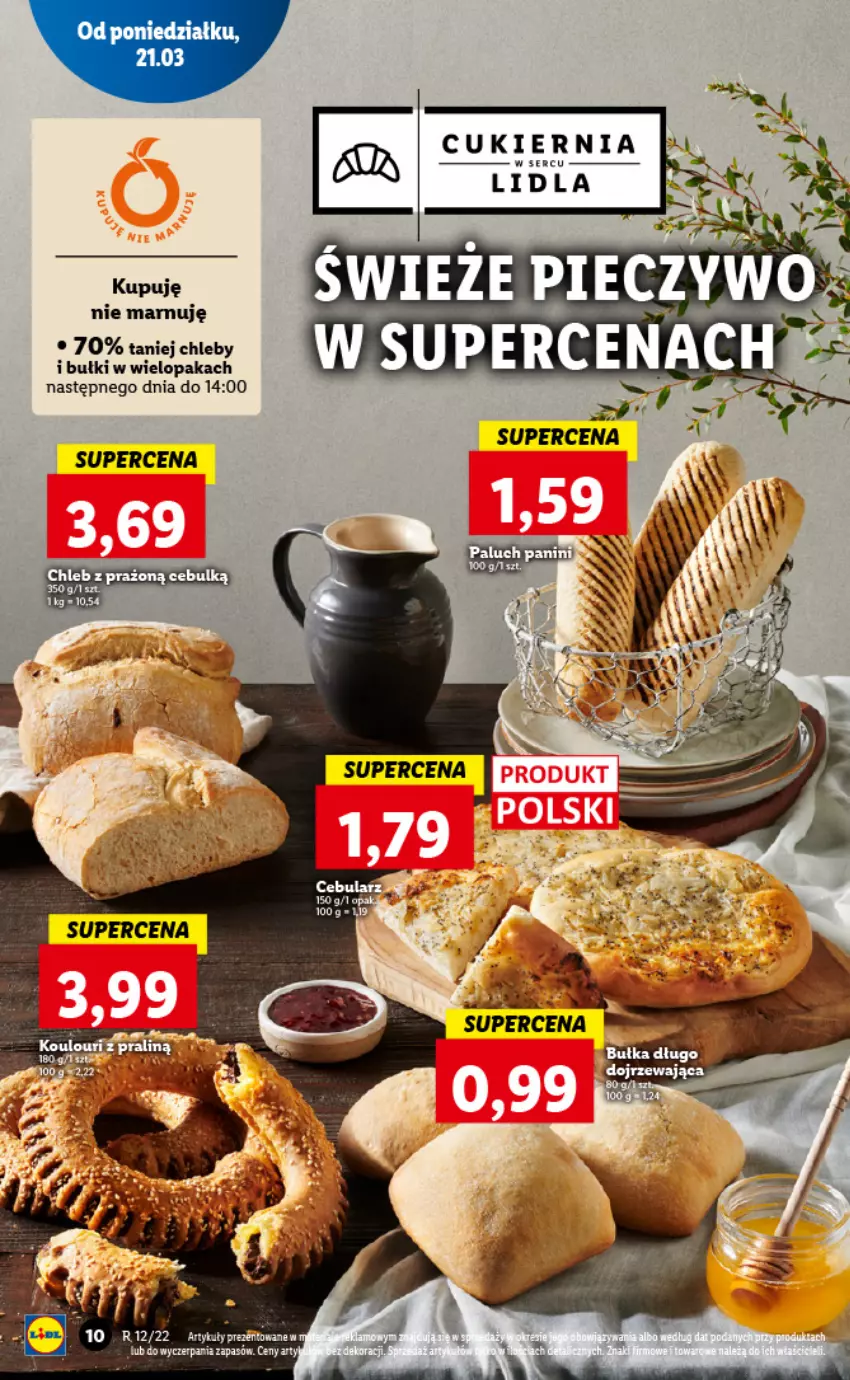 Gazetka promocyjna Lidl - GAZETKA - ważna 21.03 do 23.03.2022 - strona 10 - produkty: Cebula, Chleb, Cukier