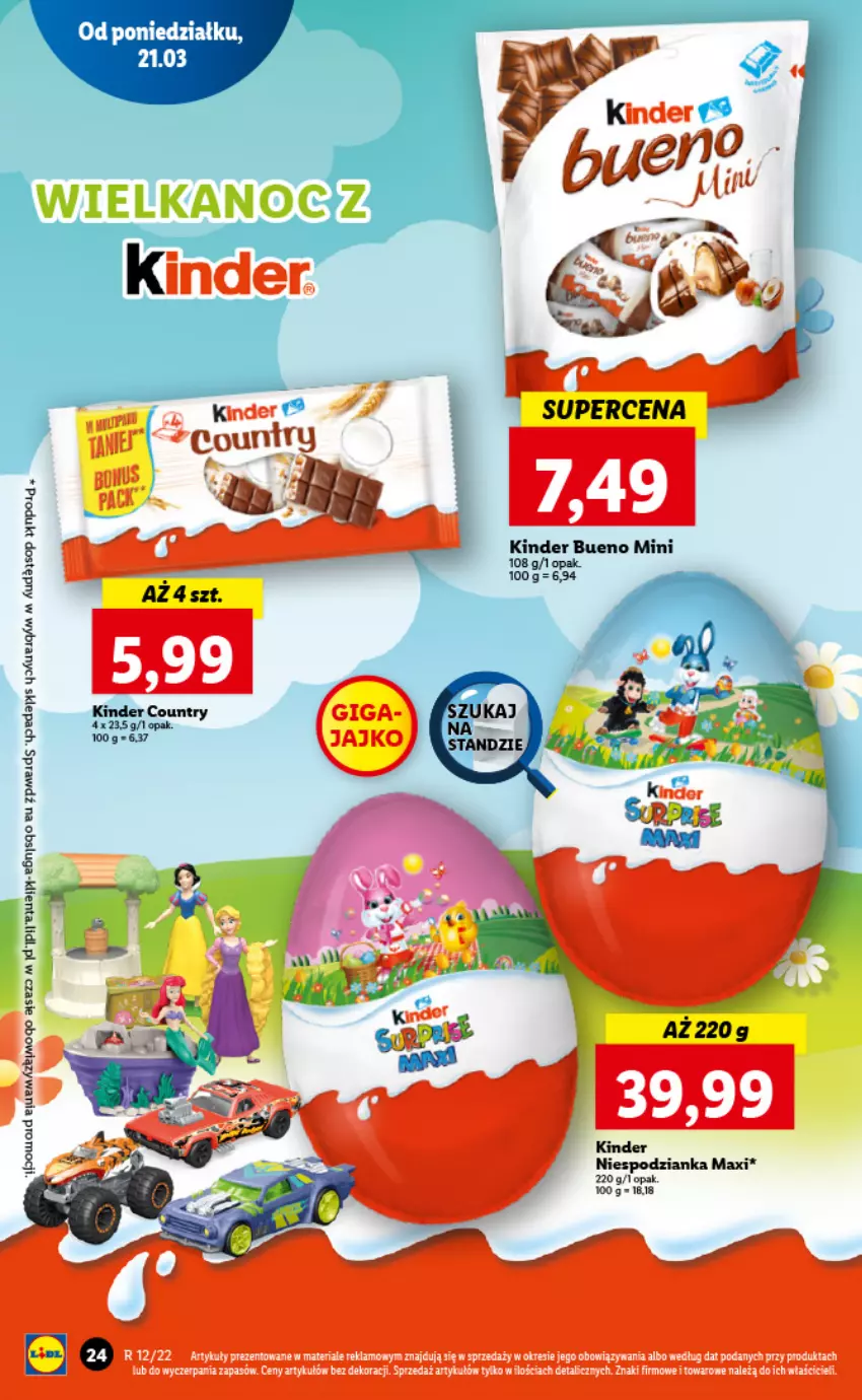 Gazetka promocyjna Lidl - GAZETKA - ważna 21.03 do 23.03.2022 - strona 24 - produkty: Kinder, Kinder Bueno