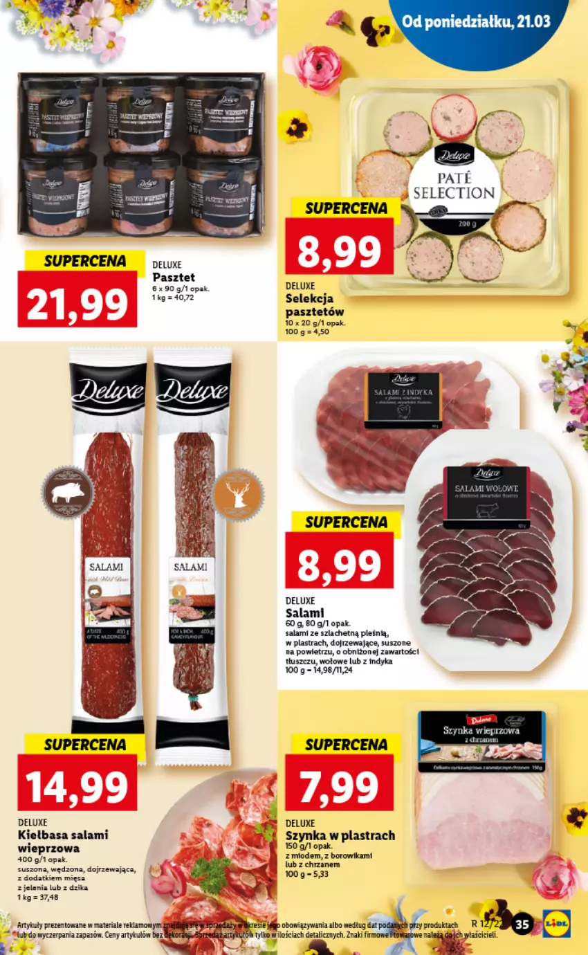 Gazetka promocyjna Lidl - GAZETKA - ważna 21.03 do 23.03.2022 - strona 35 - produkty: Kiełbasa, Pasztet, Salami, Szynka