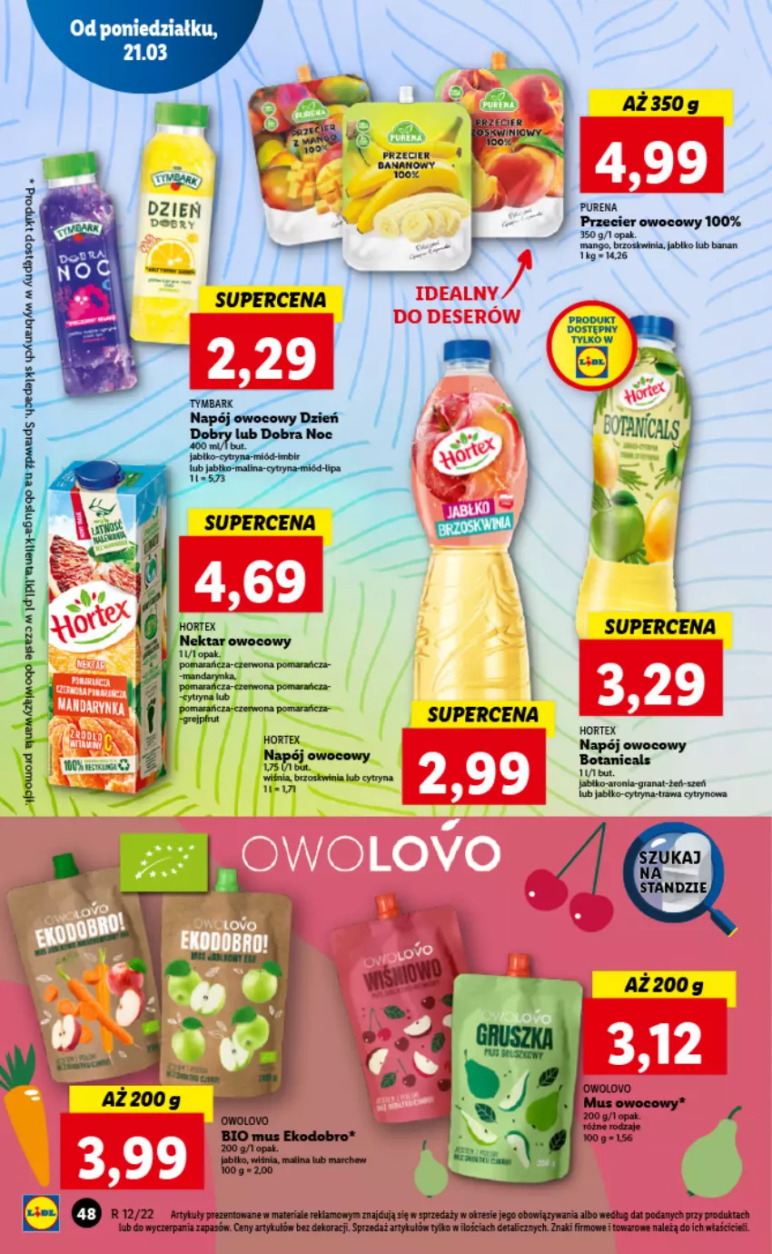 Gazetka promocyjna Lidl - GAZETKA - ważna 21.03 do 23.03.2022 - strona 48 - produkty: Gra, Granat, Hortex, LG, Mus, Napój, Nektar, Pur, Rama