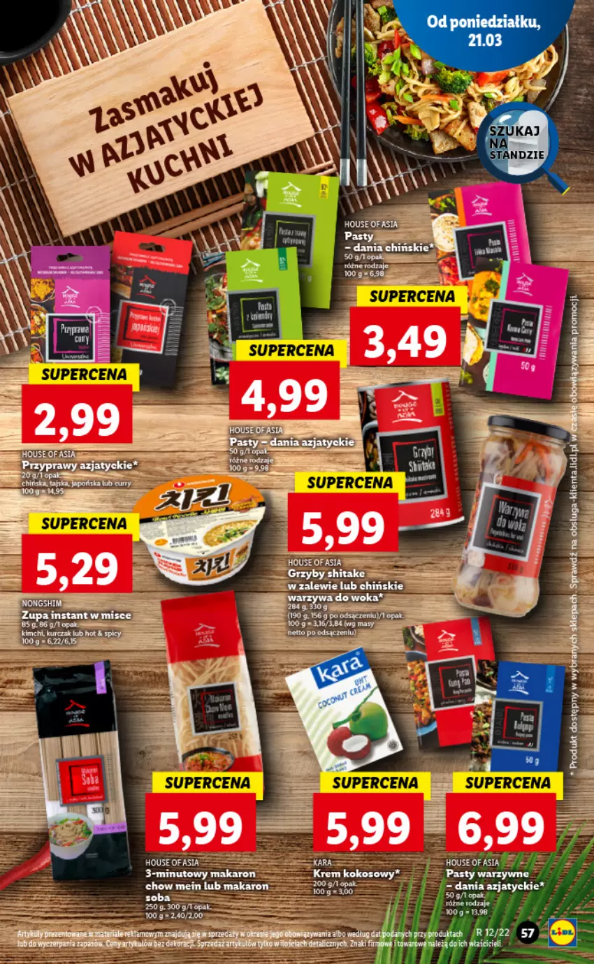 Gazetka promocyjna Lidl - GAZETKA - ważna 21.03 do 23.03.2022 - strona 57 - produkty: Fa, Grzyby, Kokos, Makaron, Ser