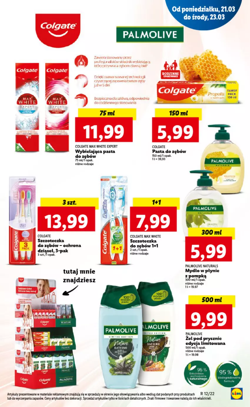 Gazetka promocyjna Lidl - GAZETKA - ważna 21.03 do 23.03.2022 - strona 70 - produkty: Colgate, Fa, LG, Mydło, Mydło w płynie, Palmolive, Pasta do zębów, Szczoteczka, Szczoteczka do zębów