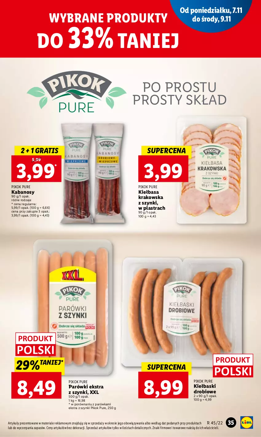 Gazetka promocyjna Lidl - GAZETKA - ważna 07.11 do 09.11.2022 - strona 39 - produkty: Gra, Kabanos, Kiełbasa, Kiełbasa krakowska, Parówki, PIKOK, Por, Pur