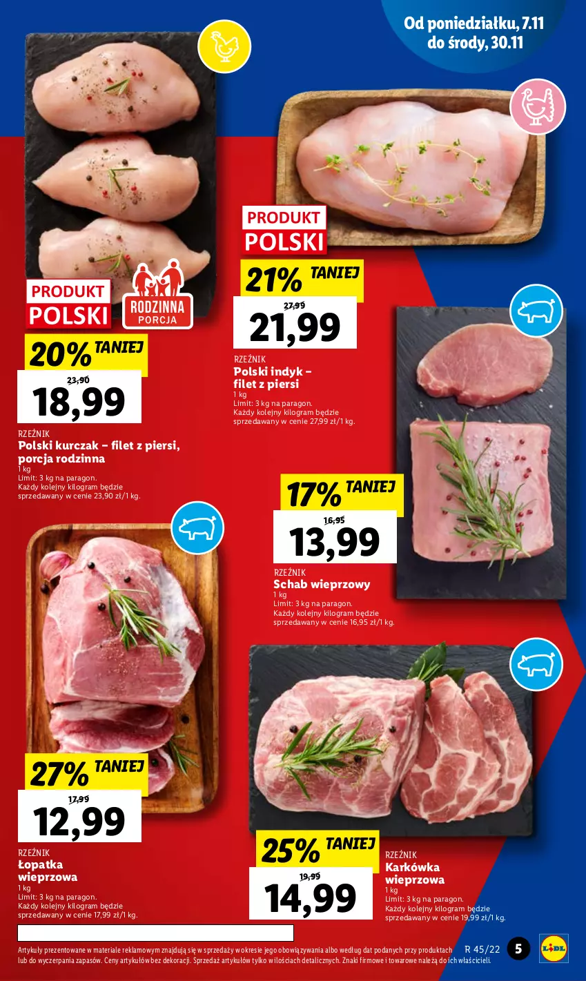 Gazetka promocyjna Lidl - GAZETKA - ważna 07.11 do 09.11.2022 - strona 5 - produkty: Gra, Karkówka wieprzowa, Kurczak, Olej, Por, Schab wieprzowy