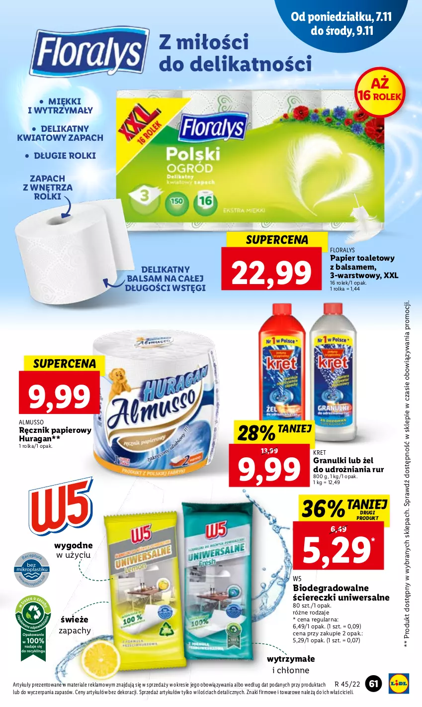 Gazetka promocyjna Lidl - GAZETKA - ważna 07.11 do 09.11.2022 - strona 67 - produkty: Flora, Gra, Kret, Mus, Papier, Papier toaletowy, Ręcznik, Rolki