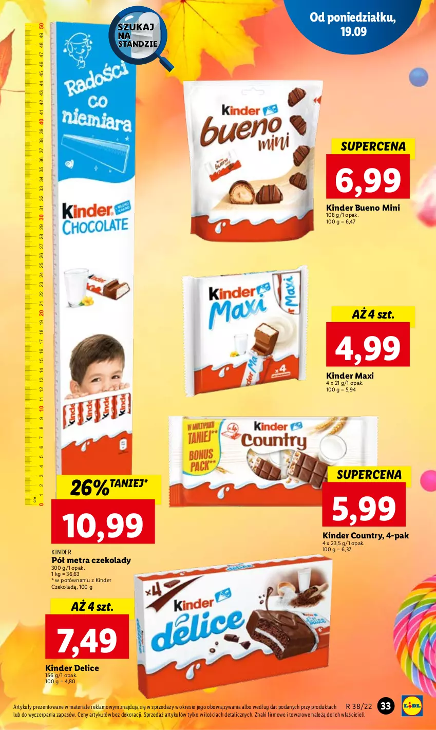 Gazetka promocyjna Lidl - GAZETKA - ważna 19.09 do 21.09.2022 - strona 35 - produkty: Kinder, Kinder Bueno, Por