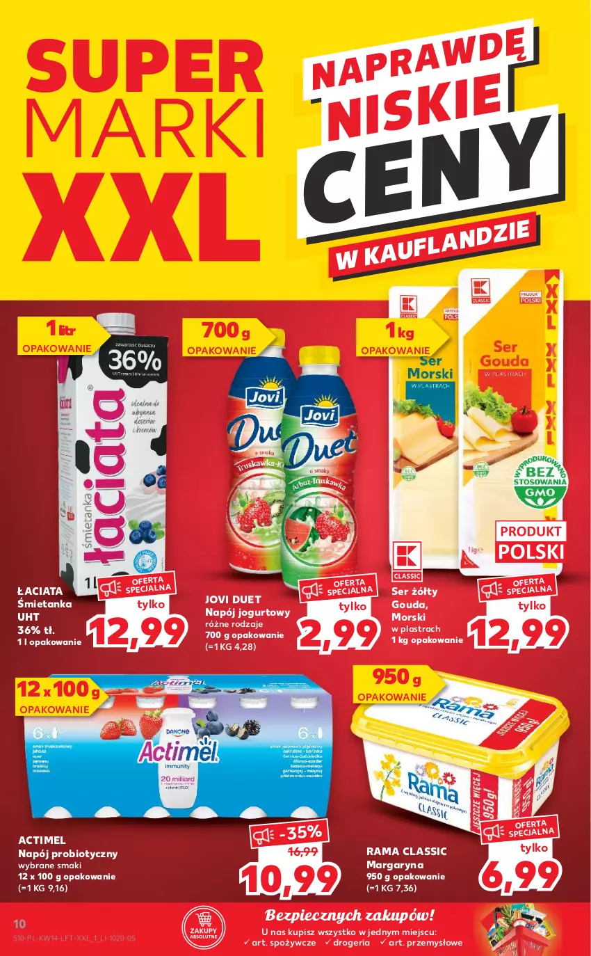 Gazetka promocyjna Kaufland - ważna 08.04 do 14.04.2021 - strona 10 - produkty: Actimel, Gouda, Jogurt, Margaryna, Napój, Napój jogurtowy, Piec, Rama, Ser