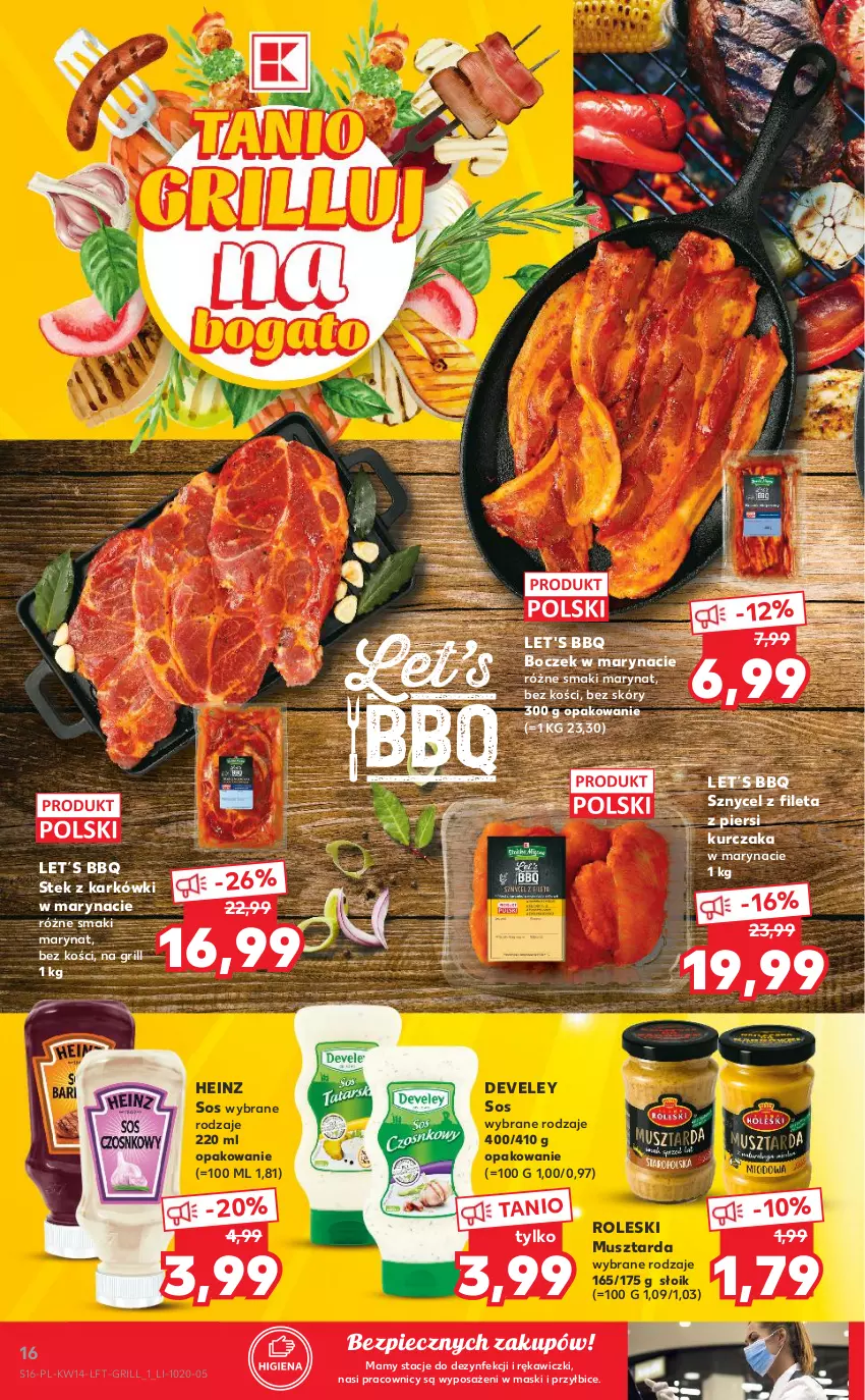 Gazetka promocyjna Kaufland - ważna 08.04 do 14.04.2021 - strona 16 - produkty: BIC, Boczek, Grill, Heinz, Kurczak, Mus, Musztarda, Piec, Sos, Stek