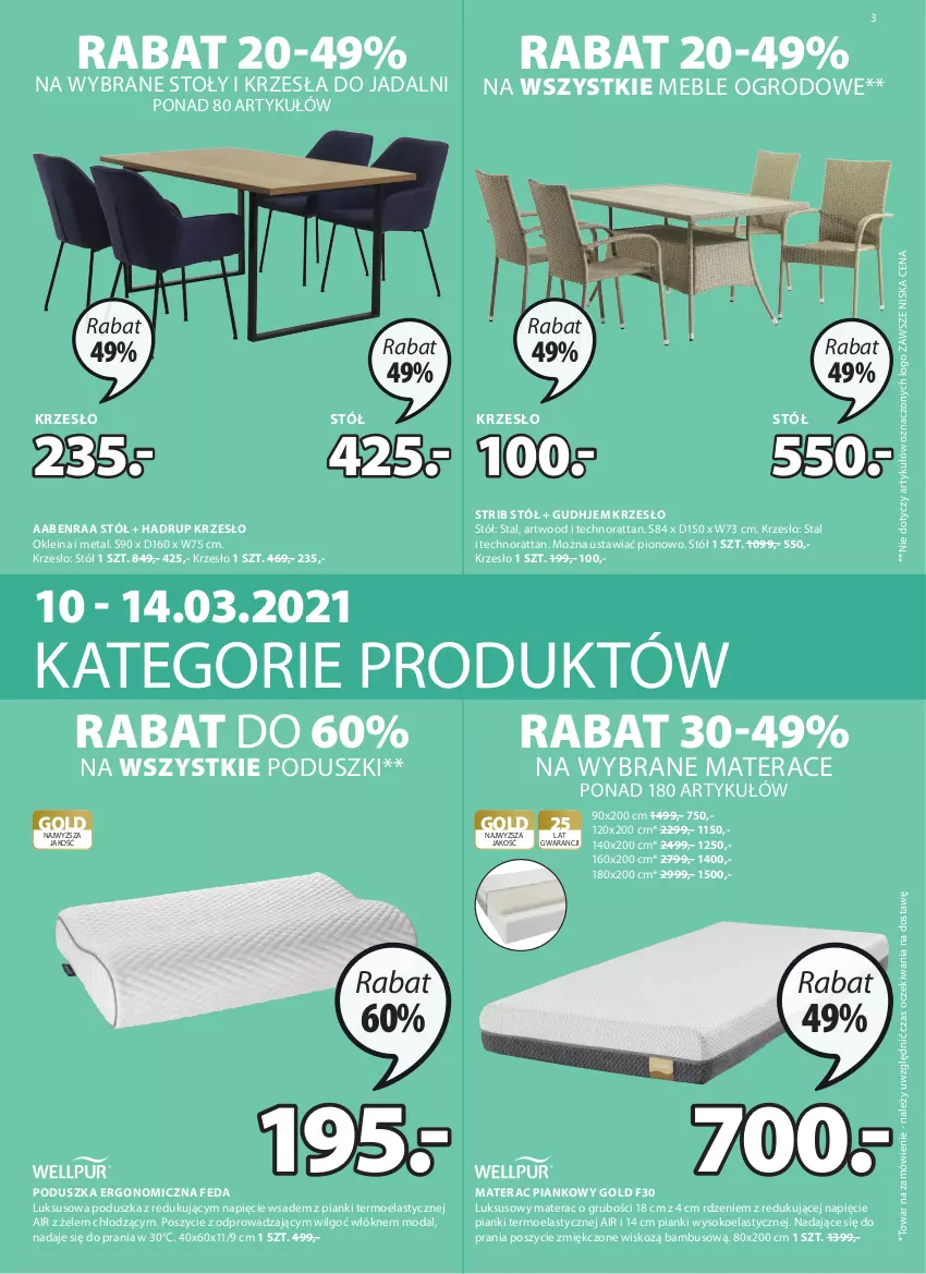 Gazetka promocyjna Jysk - Oferta tygodnia - ważna 10.03 do 23.03.2021 - strona 4 - produkty: Artwood, Krzesło, LG, Materac, Materac piankowy, Meble, Moda, Poduszka, Sok, Stół, Tera