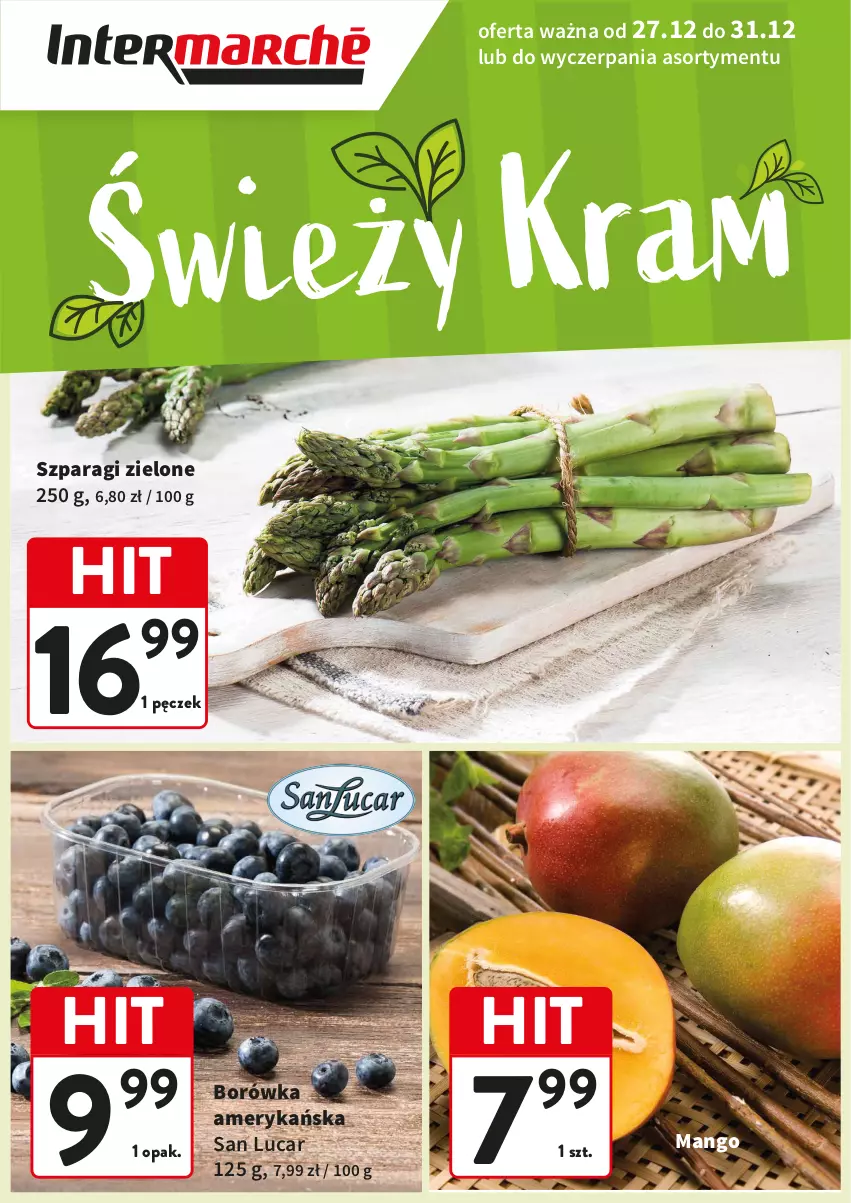 Gazetka promocyjna Intermarche - ważna 27.12 do 31.12.2024 - strona 1 - produkty: Borówka, Borówka amerykańska, Mango