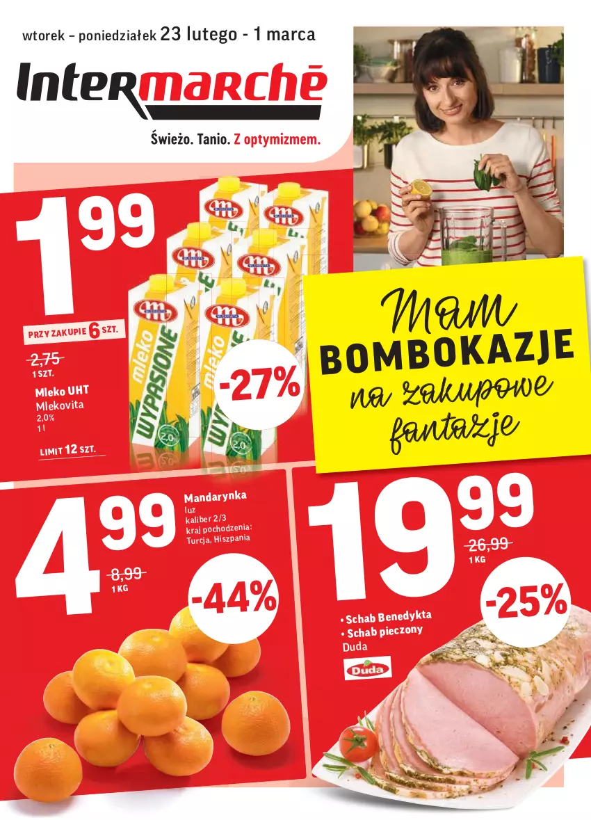 Gazetka promocyjna Intermarche - Okazje tygodnia - ważna 23.02 do 01.03.2021 - strona 1 - produkty: Duda, Fa, Mleko, Mlekovita, Piec, Schab pieczony