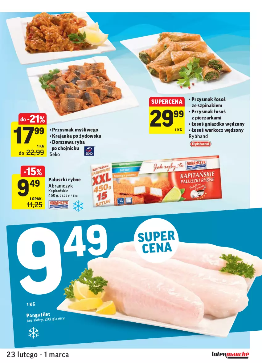 Gazetka promocyjna Intermarche - Okazje tygodnia - ważna 23.02 do 01.03.2021 - strona 19 - produkty: Dorsz, Koc, Paluszki rybne, Panga, Piec, Pieczarka, Ryba, SEKO, Szpinak