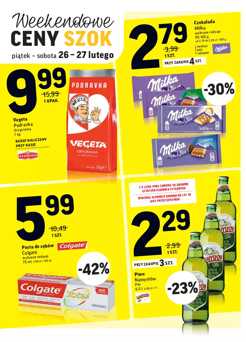 Gazetka promocyjna Intermarche - Okazje tygodnia - ważna 23.02 do 01.03.2021 - strona 39 - produkty: Colgate, Czekolada, LG, Milka, Namysłów, Piwo, Podravka