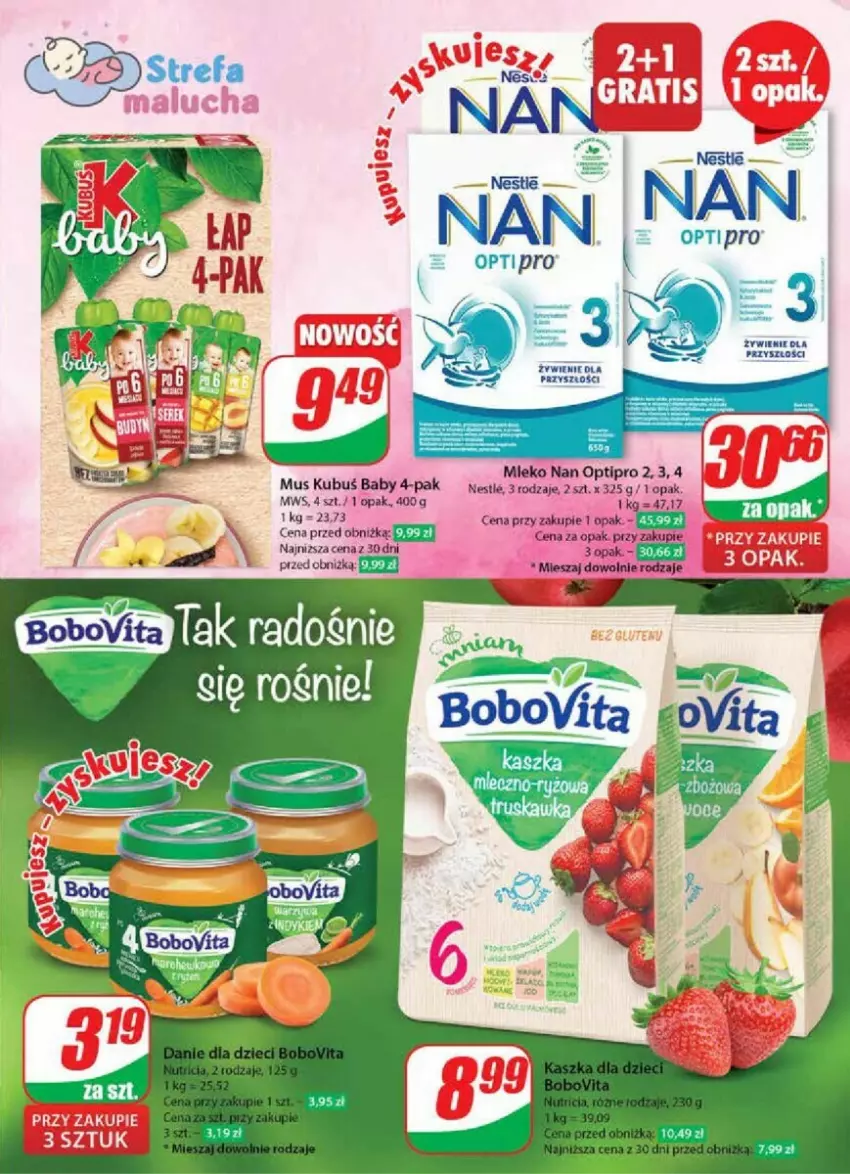 Gazetka promocyjna Dino - ważna 29.05 do 04.06.2024 - strona 9 - produkty: Kubuś, Mleko, Mus, NAN Optipro