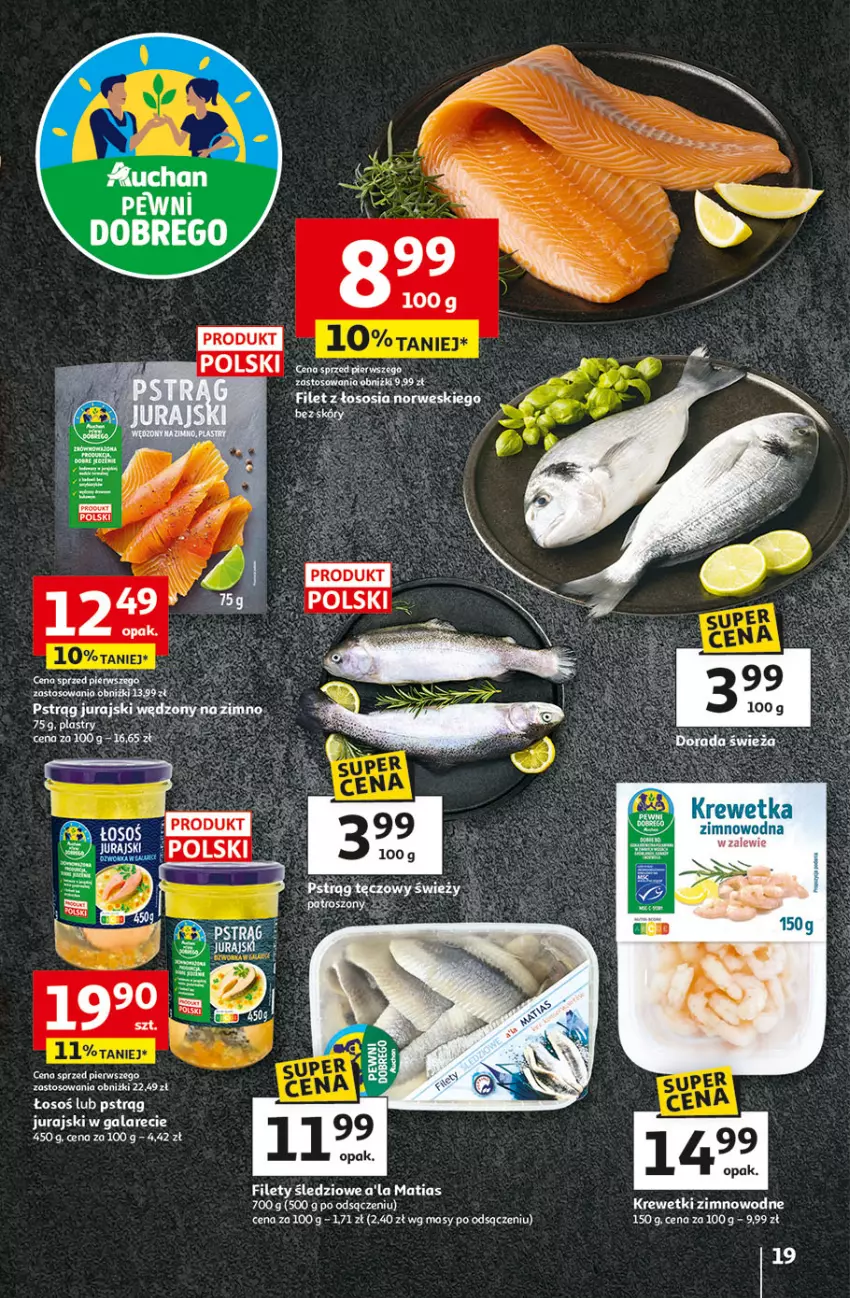 Gazetka promocyjna Auchan - 30 Lat Hipermarket - ważna 22.01 do 28.01.2026 - strona 19 - produkty: Gala, Keen, Krewetki, Pstrąg, Sos