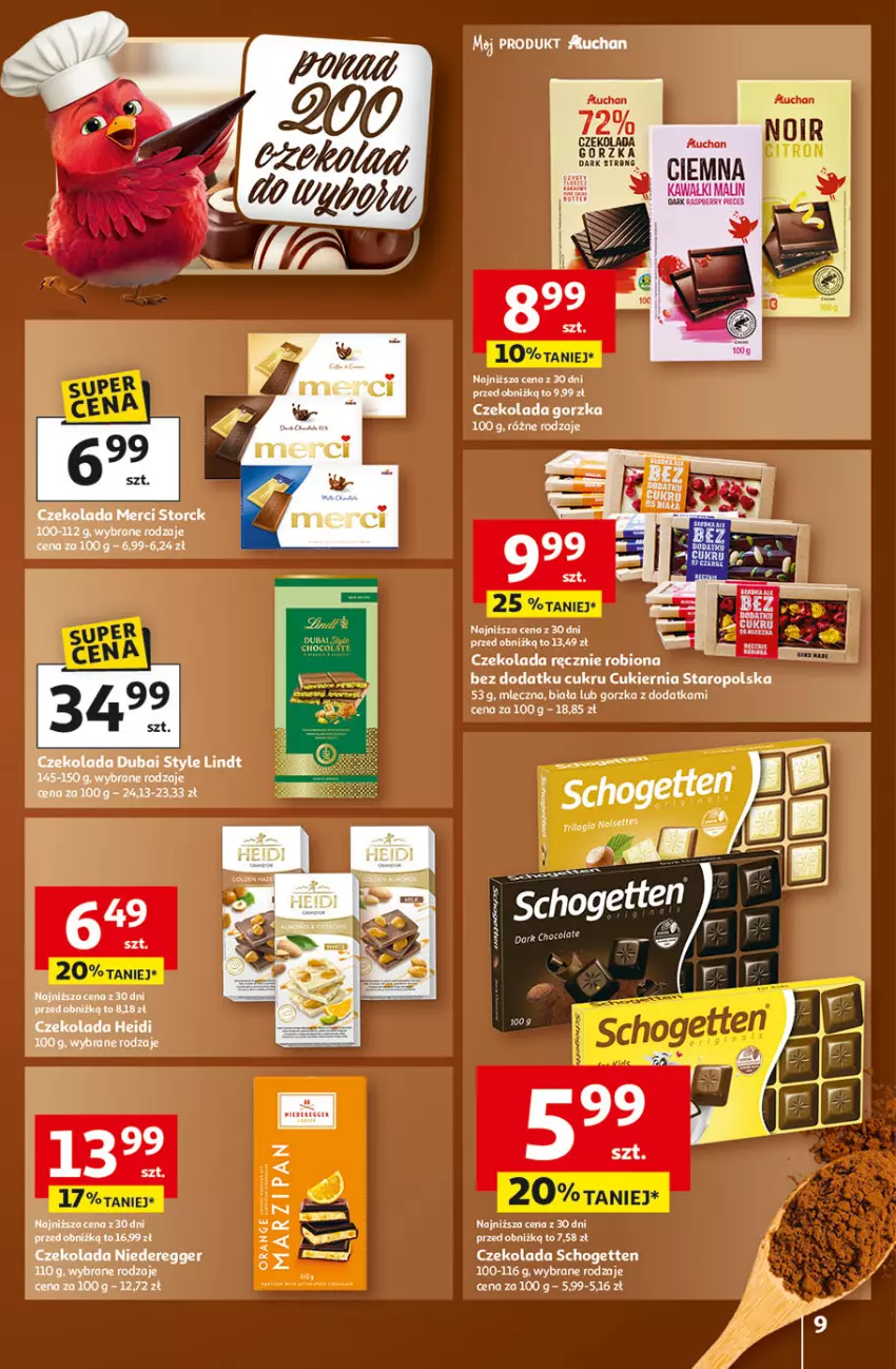 Gazetka promocyjna Auchan - 30 Lat Hipermarket - ważna 22.01 do 28.01.2026 - strona 9 - produkty: Cukier, Czekolada, Czekolada gorzka, Lindt, Merci