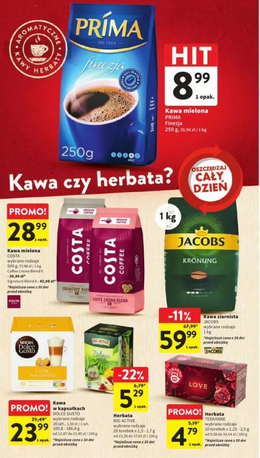 Gazetka promocyjna Intermarche - ważna 12.02 do 14.02.2024 - strona 31 - produkty: Dolce Gusto, Jacobs, Kawa, Kawa mielona, Kawa ziarnista, Teekanne