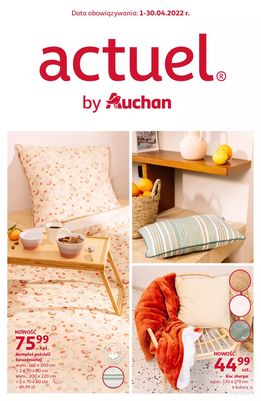 Gazetka promocyjna Auchan - Actuel by Auchan Hipermarkety - ważna 01.04 do 30.04.2022 - strona 1 - produkty: Koc