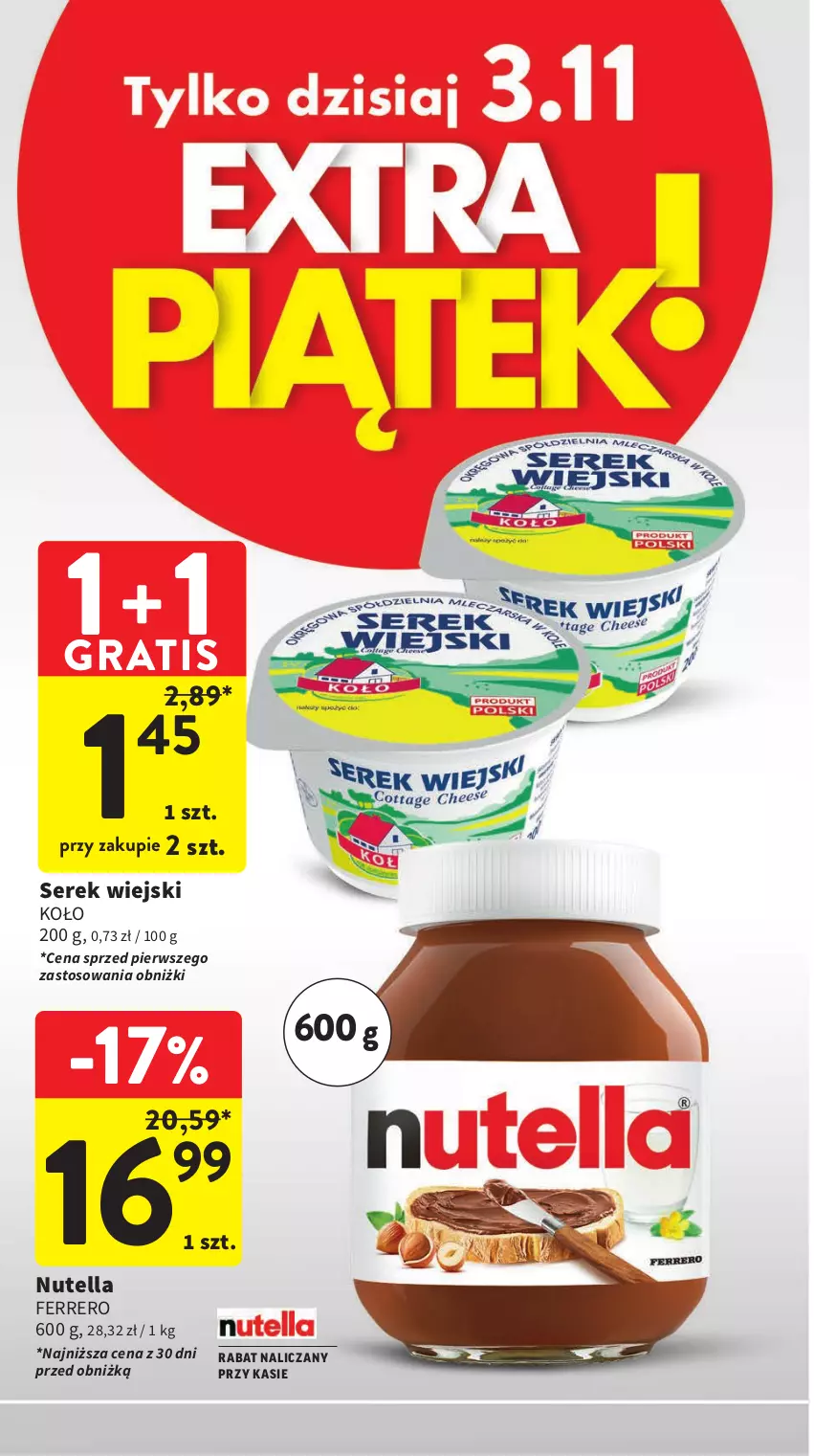 Gazetka promocyjna Intermarche - Gazetka Intermarche - ważna 02.11 do 08.11.2023 - strona 2 - produkty: Ferrero, Gra, Nutella, Ser, Serek, Serek wiejski