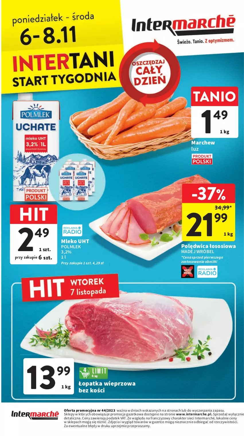 Gazetka promocyjna Intermarche - Gazetka Intermarche - ważna 02.11 do 08.11.2023 - strona 44 - produkty: Madej Wróbel, Mleko, Polędwica, POLMLEK, Sos