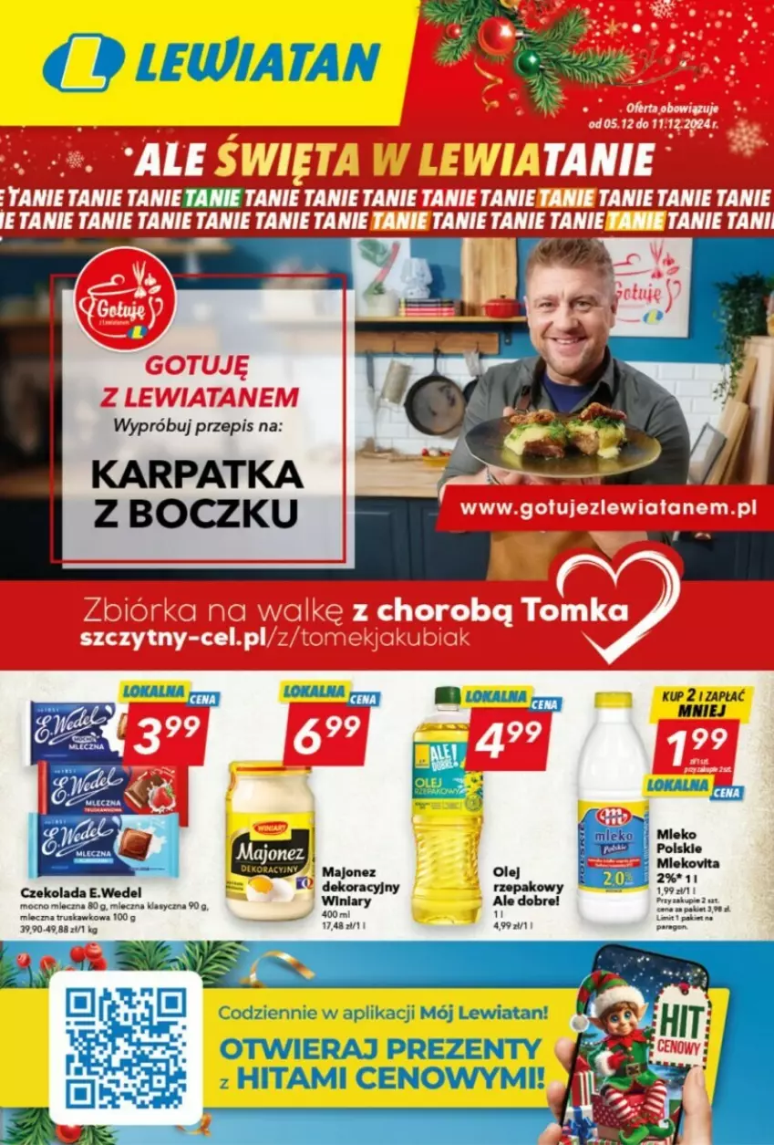 Gazetka promocyjna Lewiatan - ważna 05.12 do 11.12.2024 - strona 1 - produkty: Czekolada, Karp, Majonez, Miecz, Olej, Winiary