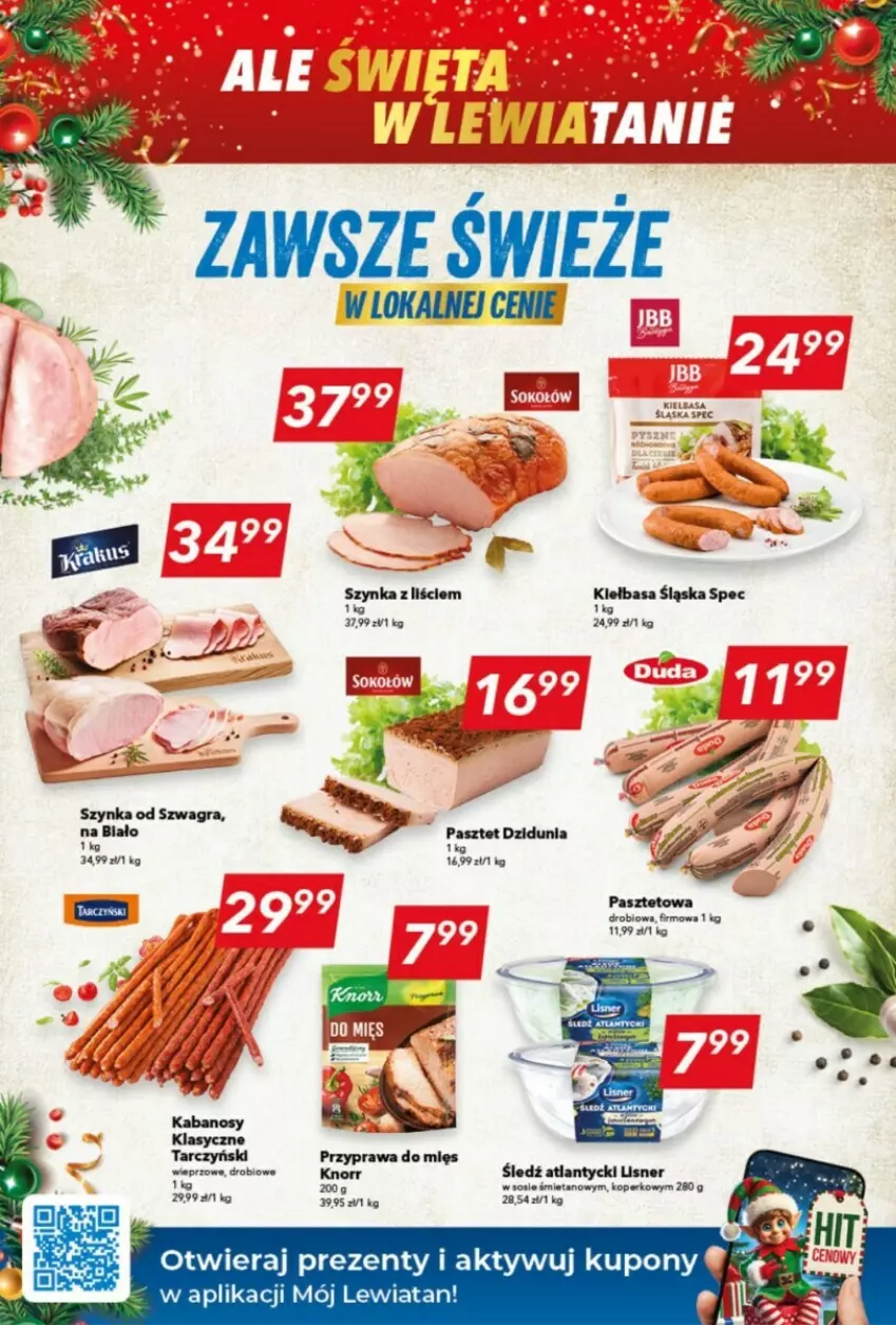 Gazetka promocyjna Lewiatan - ważna 05.12 do 11.12.2024 - strona 10 - produkty: Gra, Kiełbasa, Kiełbasa śląska, Knorr, Lisner, Pasztet, Sos, Szynka, Tarczyński