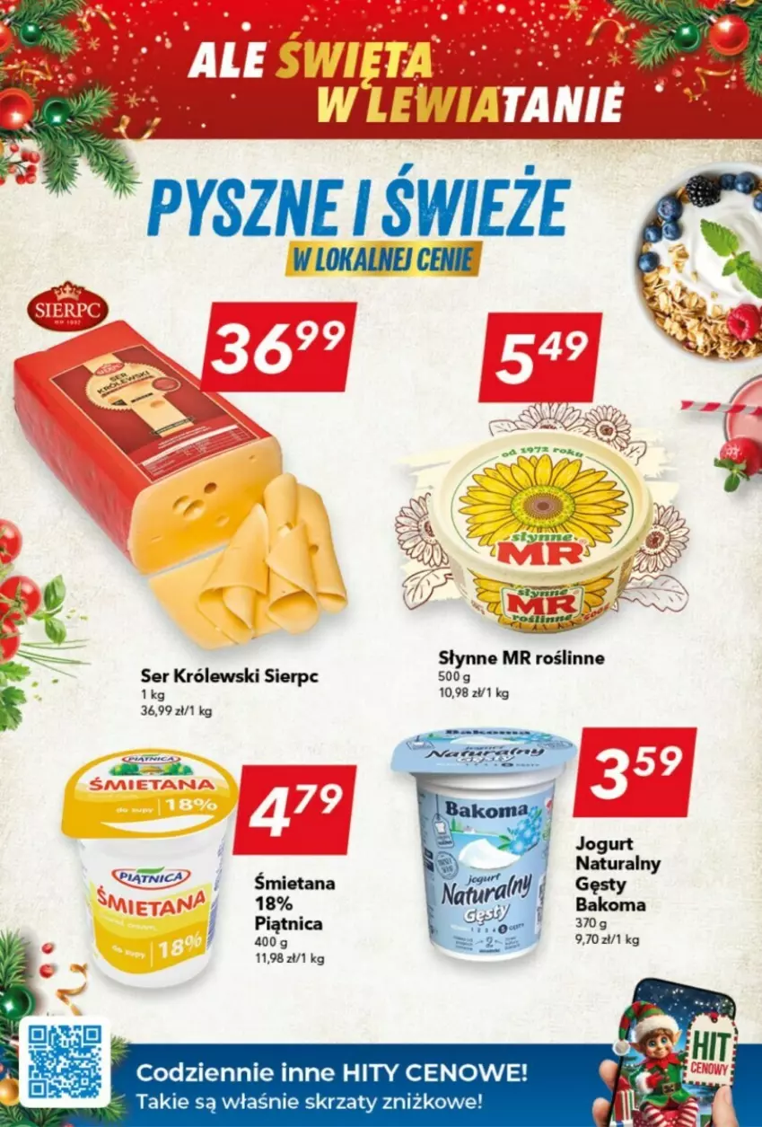 Gazetka promocyjna Lewiatan - ważna 05.12 do 11.12.2024 - strona 11 - produkty: Bakoma, Jogurt, Królewski, Piątnica, Ser, Skrzat, Słynne, Słynne MR Roślinne