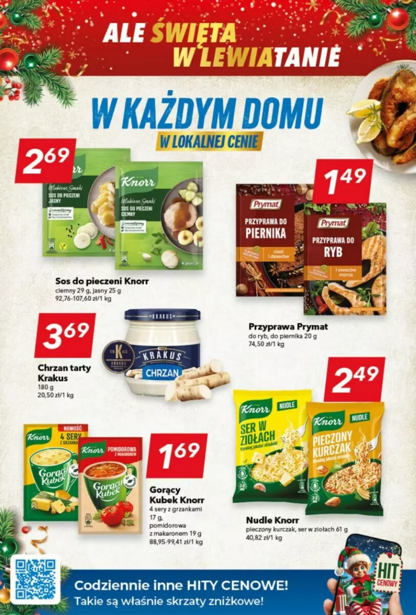 Gazetka promocyjna Lewiatan - ważna 05.12 do 11.12.2024 - strona 14 - produkty: Knorr, Krakus, Kubek, Kurczak, Makaron, Piec, Piernik, Prymat, Ser, Skrzat, Sos