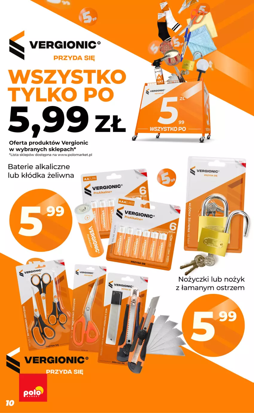 Gazetka promocyjna PoloMarket - Oferta Inspirujący TYDZIEŃ - ważna 07.10 do 13.10.2026 - strona 10 - produkty: Baterie alkaliczne, Kłódka, Noż, Nożyczki