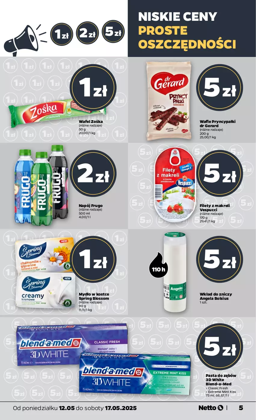 Gazetka promocyjna Netto - Od Poniedziałku - ważna 12.05 do 17.05.2025 - strona 5 - produkty: Blend-a-Med, Bols, Bolsius, Dr Gerard, Mydło, Napój, Wafle, Znicz