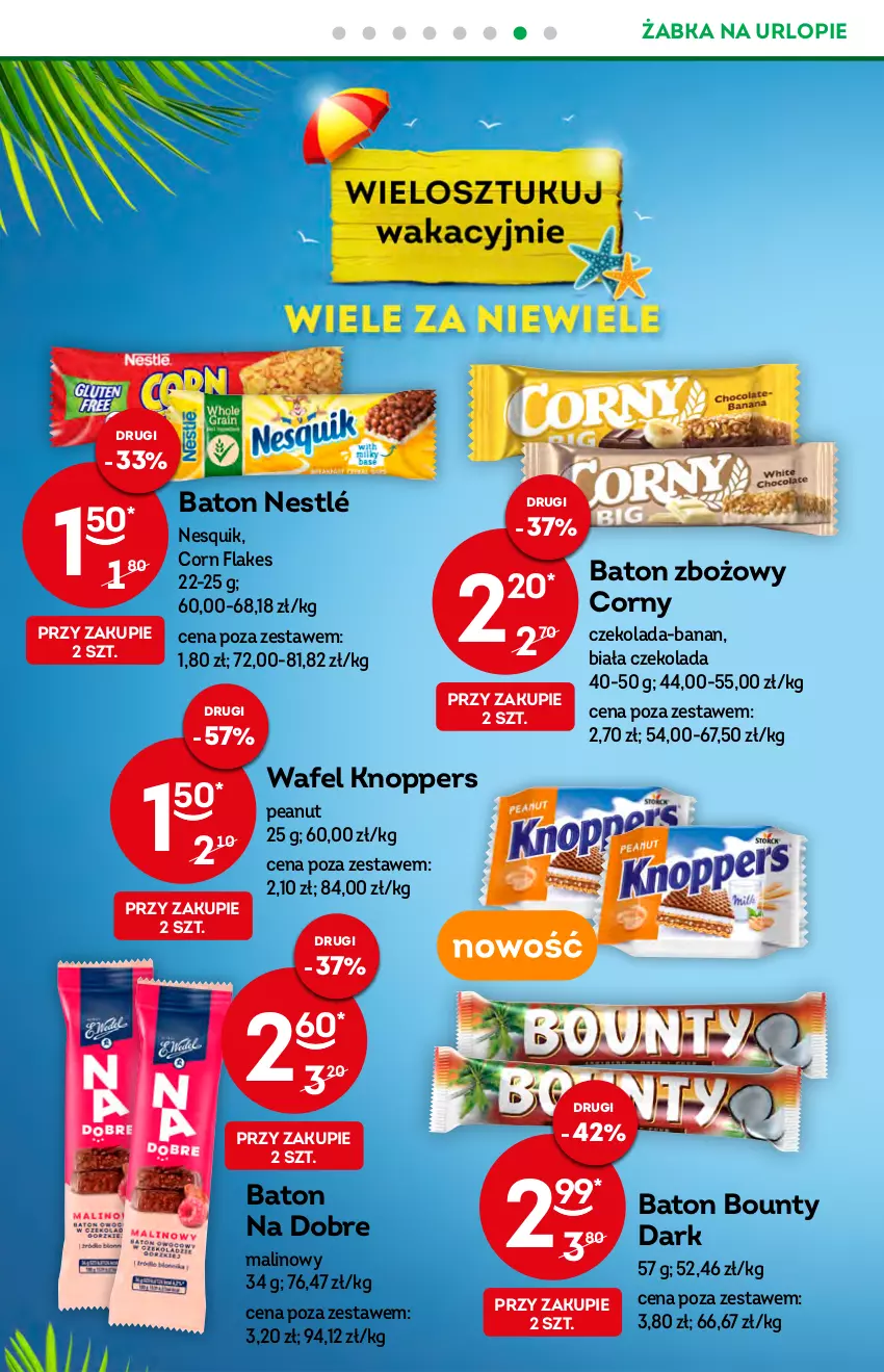 Gazetka promocyjna Żabka - ważna 17.08 do 23.08.2022 - strona 22 - produkty: Baton, Bounty, Corn flakes, Czekolada, Knoppers, Nesquik, Nestlé