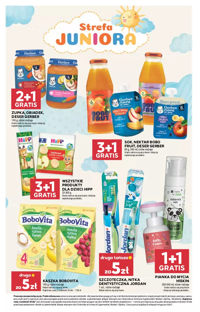 Gazetka promocyjna Stokrotka - Market - ważna 13.08 do 19.08.2026 - strona 32 - produkty: BoboVita, Deser, Dzieci, Gerber, Gra, HiPP, Mięso, Nektar, Optima, Owoce, Ser, Sok, Szczoteczka, Warzywa