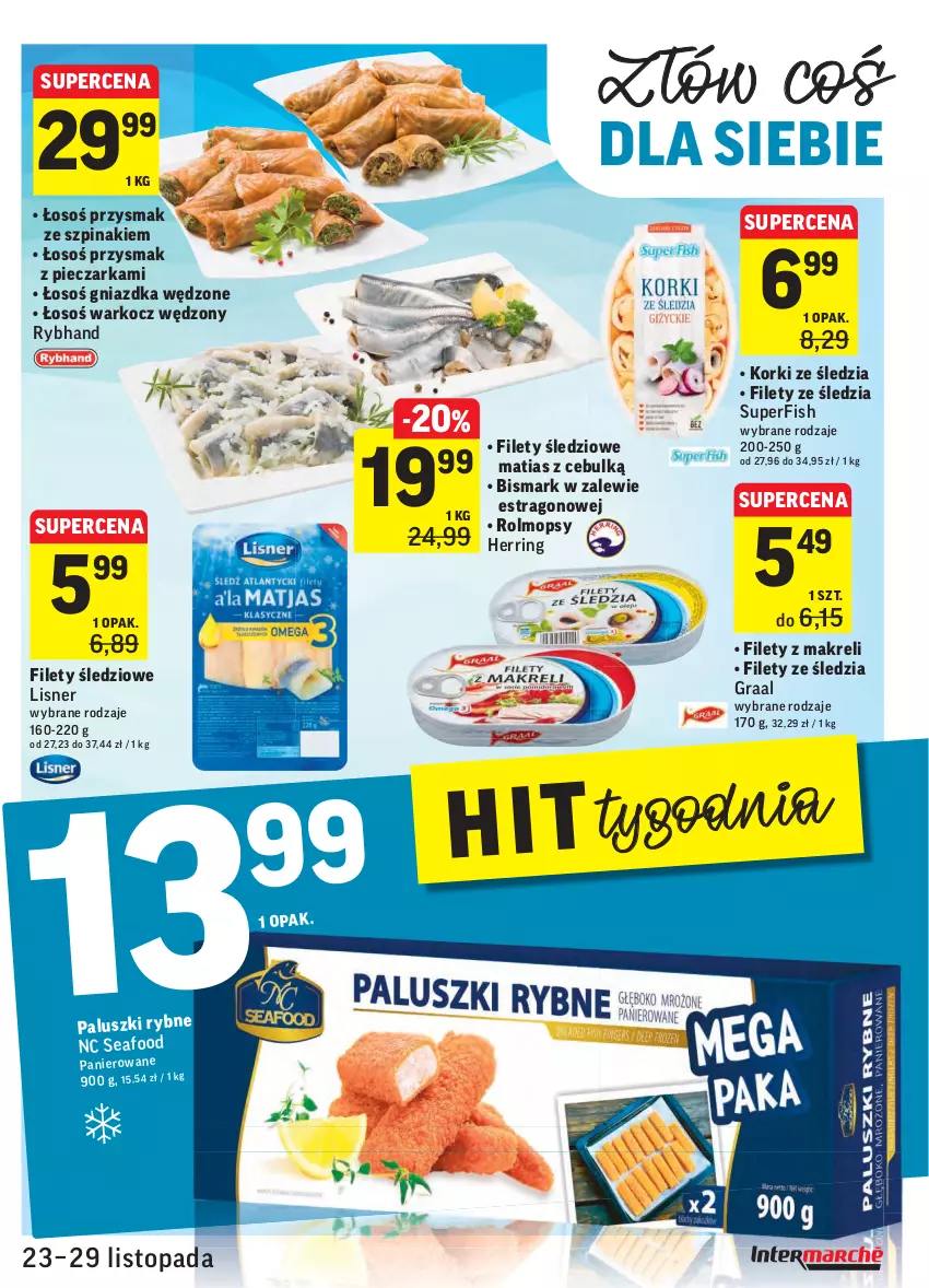 Gazetka promocyjna Intermarche - Gazetka promocyjna - ważna 23.11 do 29.11.2021 - strona 23 - produkty: Gra, Graal, Koc, Lisner, Mop, Paluszki rybne, Piec, Pieczarka, Szpinak, Top