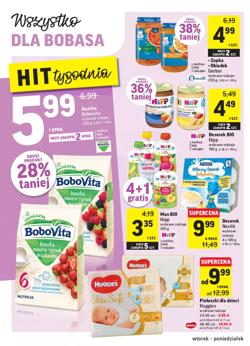 Gazetka promocyjna Intermarche - Gazetka promocyjna - ważna 23.11 do 29.11.2021 - strona 26 - produkty: BoboVita, Deser, Dzieci, Gerber, Gra, HiPP, Huggies, Mus, Nestlé, Ser, Serek