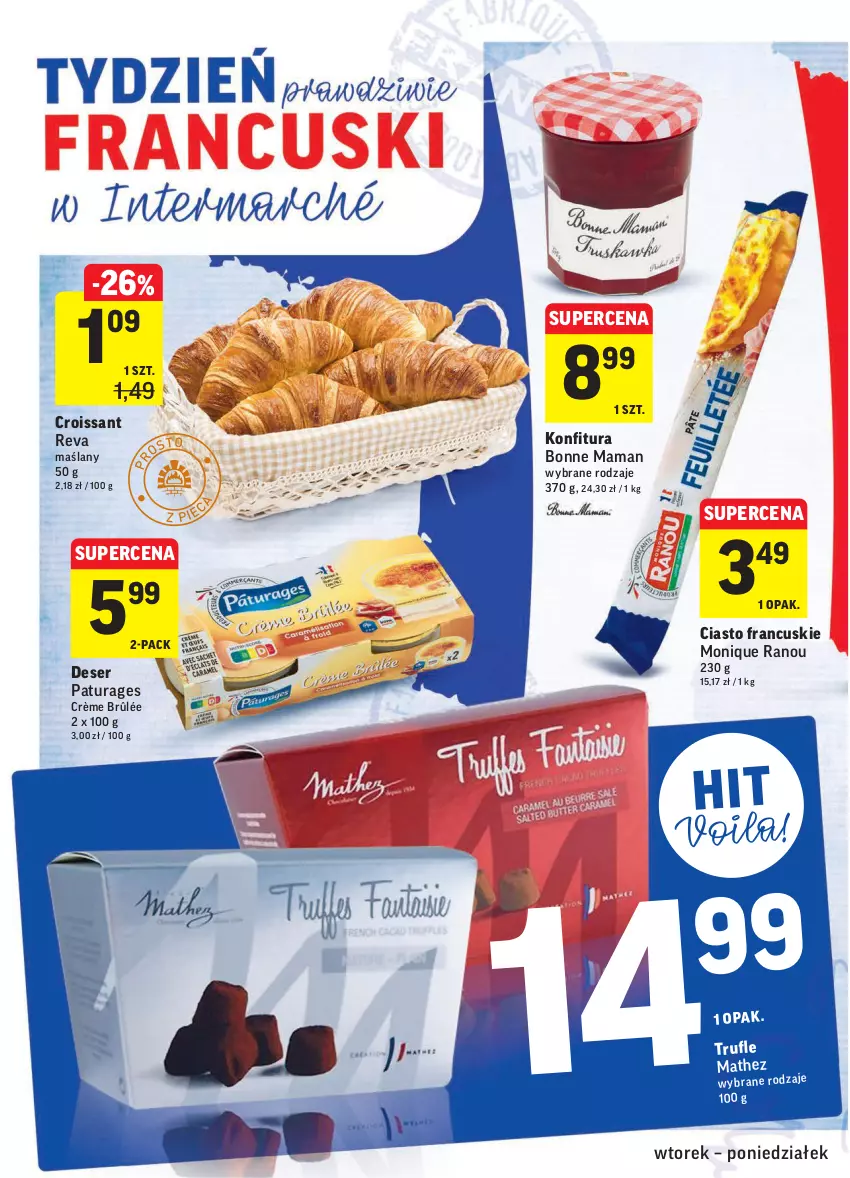 Gazetka promocyjna Intermarche - Gazetka promocyjna - ważna 23.11 do 29.11.2021 - strona 6 - produkty: Ciasto francuskie, Crème brûlée, Croissant, Deser, Konfitura, Ser