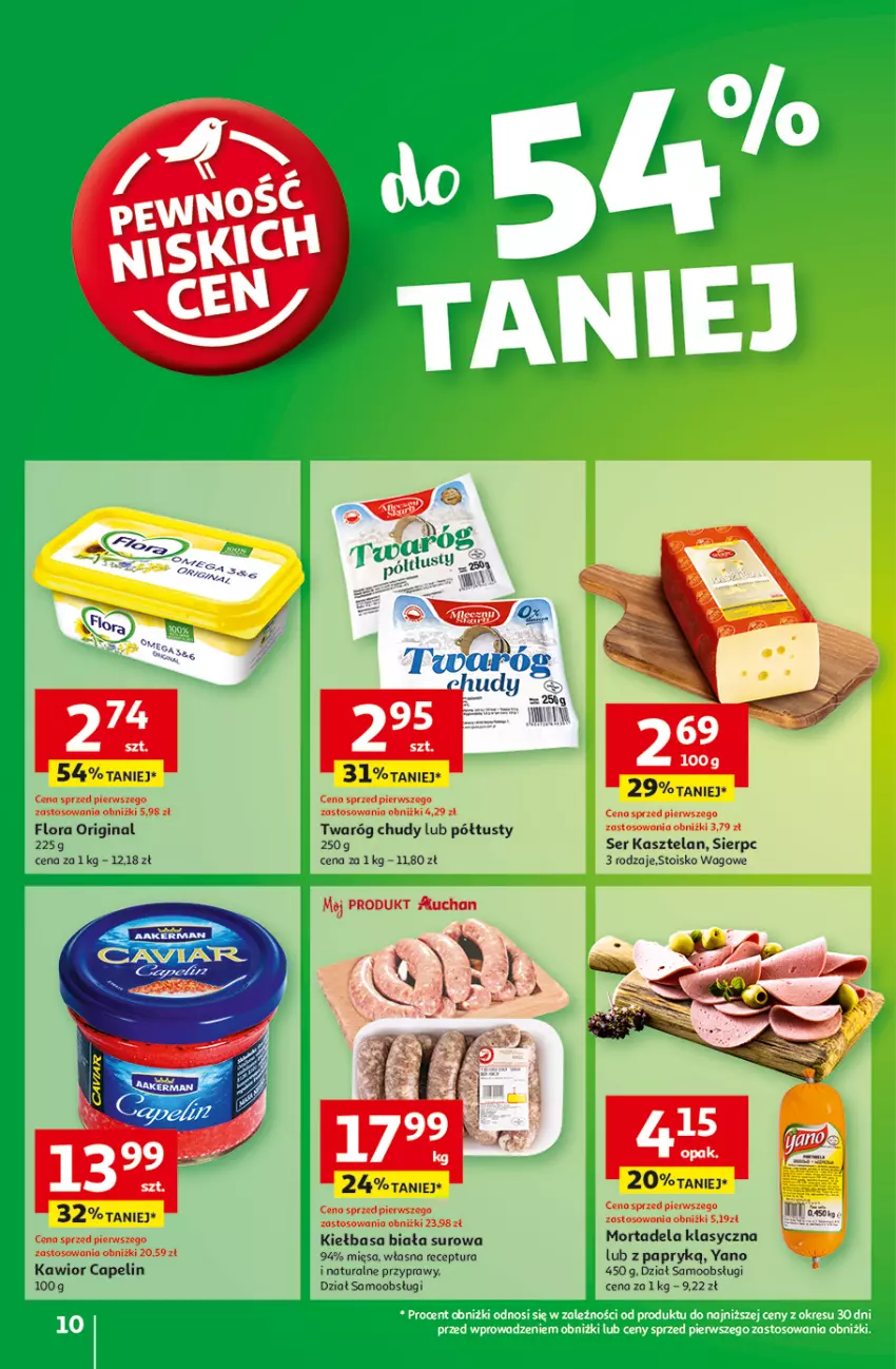 Gazetka promocyjna Auchan - z MAŁĄ CENKĄ dźwigniesz więcej! Hipermarket - ważna 13.02 do 19.02.2025 - strona 10 - produkty: Flora, Gin, Kasztelan, Kawior, Kiełbasa, Kiełbasa biała, Przyprawy, Ser, Ser Kasztelan, Twaróg, Twaróg chudy