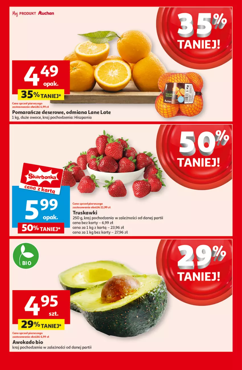 Gazetka promocyjna Auchan - z MAŁĄ CENKĄ dźwigniesz więcej! Hipermarket - ważna 13.02 do 19.02.2025 - strona 15 - produkty: Deser, Owoce, Pomarańcze, Ser, Truskawki