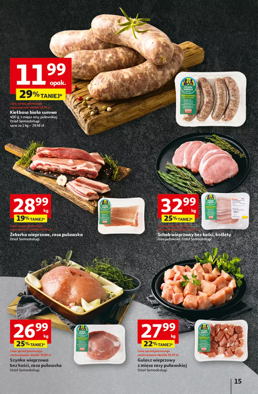 Gazetka promocyjna Auchan - z MAŁĄ CENKĄ dźwigniesz więcej! Hipermarket - ważna 13.02 do 19.02.2025 - strona 17 - produkty: Szynka, Szynka wieprzowa